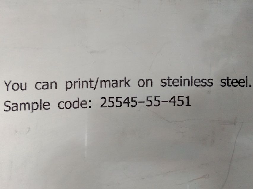 steinless steel marking